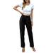Bellella Women Casual Solid Color Work Pants High Waist Button Trousers with Pockets Office Street Pants Joggers