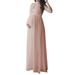 Colisha Sleeveless Pleated Maternity Dress Loose-Fitted Chiffon Gowns Ruffle Maxi Photography Dress Baby Shower Pregnancy