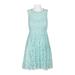 Julia Jordan Crew Neck Sleeveless Zipper Back Lace Dress-MINT