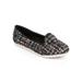 New Women Misbehave Jolly-1 Tweed Fabric Round Toe Slipper Loafer Flat