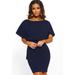 Women's Summer Fashion Lace-up Crew Neck Short Sleeve Dress