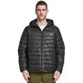 Men's Hooded Quilted Jacket Water-Resistant Coat Outwear Unbranded Warm Winter Lightweight Puffer Jacket, Black (XX-Large)