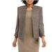 Anne Klein Women's Stand-Collar Tweed Blazer Gray Size 8