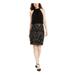 VINCE CAMUTO Womens Black Sequined Sleeveless Halter Above The Knee Sheath Cocktail Dress Size 14