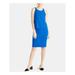 RACHEL ROY Womens Blue Sleeveless Jewel Neck Above The Knee Sheath Skirt Size XXL