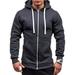 Men's Full Zip Up Hoodie Jacket, Long Sleeve Performance Training Hoodie Sweatshirt , Midweight Workout Running Track Jackets Coat