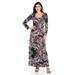 24seven Comfort Apparel The Paisley Paradise Long Sleeve Maxi Dress