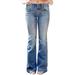 Sexy Dance New Wide Leg Bell Flared Skinny Denim Jeans For Women Ladies Full Lenght Flared Bottom Casual Retro Bootcut Slim Fit Hight Waist Denim Trouser Pants