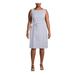 Anne Klein Womens Plus Striped Belted Casual Dress