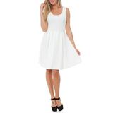 White Mark Women's Fit and Flare Mini Dress