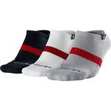 Nike Jordan Men's Low Cut Dri-fit Socks Medium (shoe size 6-8) (White/Black/Grey)