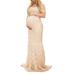 Bellella Women Short Sleeve V Neck Lace Maternity Gown Maxi Dress Photography Summer Photo Shoot Pregnant Mermaid Long Dress