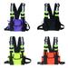 Men Women Fashion Chest Rig Bag Reflective Vest Hip Hop Streetwear Functional Harness Chest Bag Pack Front Waist Pouch Backpack RED