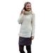 Aran Woollen Mills, Ladies Cable Knit 100 % Soft Merino Wool Sweater, Vented Roll Neck Pullover, Irish Jumper Natural Color Small