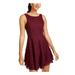 SPEECHLESS Womens Burgundy Sleeveless Jewel Neck Short Fit + Flare Cocktail Dress Size 11