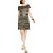 Vince Camuto Womens Sequined Cap Sleeve Cocktail Dress