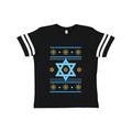 Inktastic Hanukkah Ugly Sweater Tween Short Sleeve T-Shirt Unisex Football Black and White M
