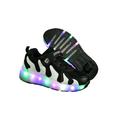 Daeful LED Light Up Sneakers Kids USB Charging Boys Girls Unisex Strap Lace Up Shoes