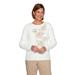 Alfred Dunner Womens Plus-Size Cozy Floral Chenille Sweater