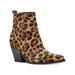 Nine West Womens Leather Animal Print Ankle Boots