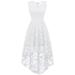 Lvnes Women Vintage Style Floral Lace Sleeveless Hi-Lo Wedding Prom Dress Cocktail Formal Party Swing Dress