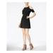 BAR III $69 Womens New 1293 Black Cut Out Short Sleeve Shift Dress XS B+B
