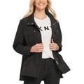 Dkny High-Low Drawstring-Waist Utility Jacket, Black, Small