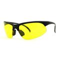 Mens Baseball Half Rim Bifocal Night Driving Lens Reading Sunglasses Matte Black Yellow +2.00