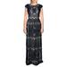 ML Monique Lhuillier Womens Embroidered Flutter Sleeves Cocktail Dress