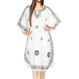 HAPPY BAY Women's Kaftan Sundress Casual Evening Dress Cover Ups Embroidered