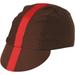 Pace Sportswear Classic Cycling Cap: Chocolate with Red Tape, MD/LG