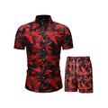 Colisha Men's Floral 2 Piece Tracksuit Casual Button Down Short Sleeve Hawaiian Shirt and Shorts Set Loungewear Pajama Outfit