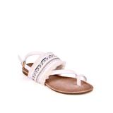 Nature Breeze Toe Ring Women's Tribal Slingback Sandals in White