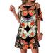 Avamo Summer Boho Beach Dress for Women Causal Butterfly Print Cutout Backless Dress Loose Sexy Party Cocktail Sundress