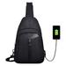 Mosiso Polyester Sling Bag Backpack for Men & Women Rope Bag Unbalance Crossbody Backpack Travel Hiking Gym Multipurpose Daypacks with USB Charging Port, Black