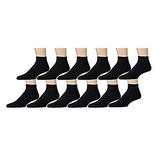 SOCKS'NBULK Value Pack of Mens Womens and Kids Ankle Socks, Wholesale Bulk Pack Athletic Sports Sock (Kids 4-6 (Shoe size 7-10), 12 Pairs Black)