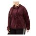 CALVIN KLEIN Womens Burgundy Solid Long Sleeve Crew Neck Hoodie Sweater Size 2X