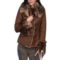 Scully Faux Suede Jacket w/Over-sized Faux Fur Collar