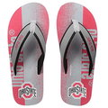 FOCO NCAA Men's Ohio State Buckeyes Contour Fade Wordmark Flip Flop Sandals