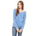 Ladies' Sponge Fleece Wide Neck Sweatshirt - BLUE TRIBLEND - L