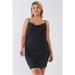 Plus Size Sleeveless Silky Cowl Neck Bodycon Cami Mini Dress 3XL