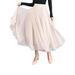 Avamo Women Midi Tulle Skirt Elastic Waist Pleat Mesh Formal Prom Party Tutu Flowy Skirt A Line Apricot Free Size