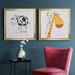 Isabelle & Max™ Animal Spots VII Animal Spots VII - 2 Piece Picture Frame Set on Canvas, Solid Wood in Black | 17.5 H x 35 W x 1.5 D in | Wayfair