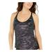 Nike Womens Geo Onyx Printed Perforated Tankini Swim Top