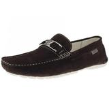 LN LUCIANO NATAZZI Mens Air Grant Penny Suede Leather Shoes Original Slip-On Driving Loafer Brown