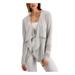 ALFANI Womens Silver Striped Long Sleeve Open Cardigan Sweater Size L