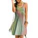 Niuer Women Casual Tie Dye Short Dress Crew Neck Sleeveless Loose T Shirt Mini Dress Party Club Gradient Tank Dress