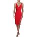 Betsy & Adam Womens Scuba Sheath Cocktail Dress Red 8