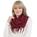 Basico Women Infinity Scarf Neck Warmer Knit Winter Scarves Red Plaid Scarves Set