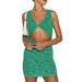 Loliuicca Women Tie Dye Mini Dress Rib Knitted Sleeveless Bodycon Short Dress Beach Tank Dress